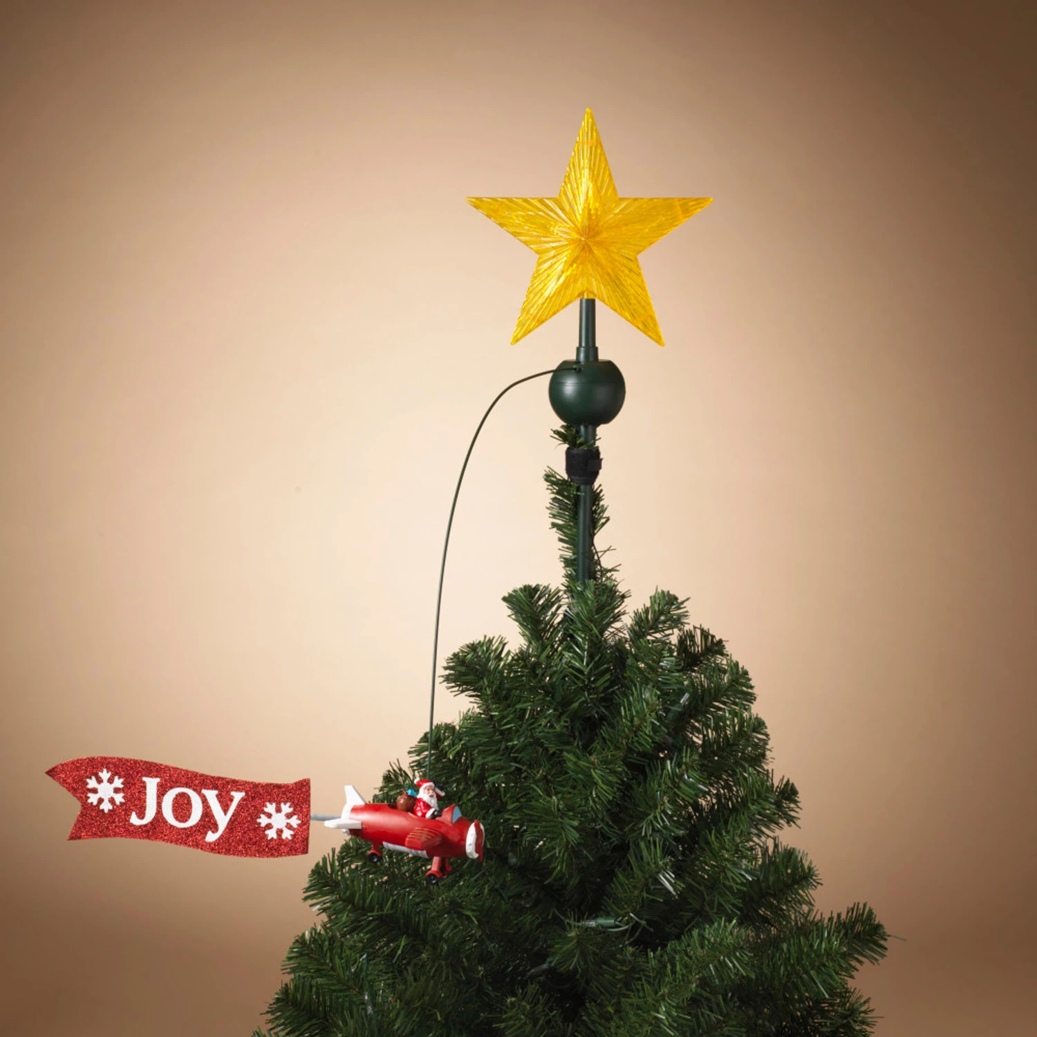 20" JOY Or Ho Ho Ho Electric Lighted Animated Santa Flying Around Tree Christmas Tree Topper 2604030 2 20" JOY Or Ho Ho Ho Electric Lighted Animated Santa Flying Around Tree Christmas Tree Topper 2604030 - Image 2