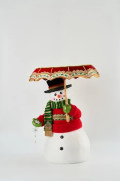 Katherine's Collection All The Trimmings Snowman With Serving Tray Umbrella 28-228569