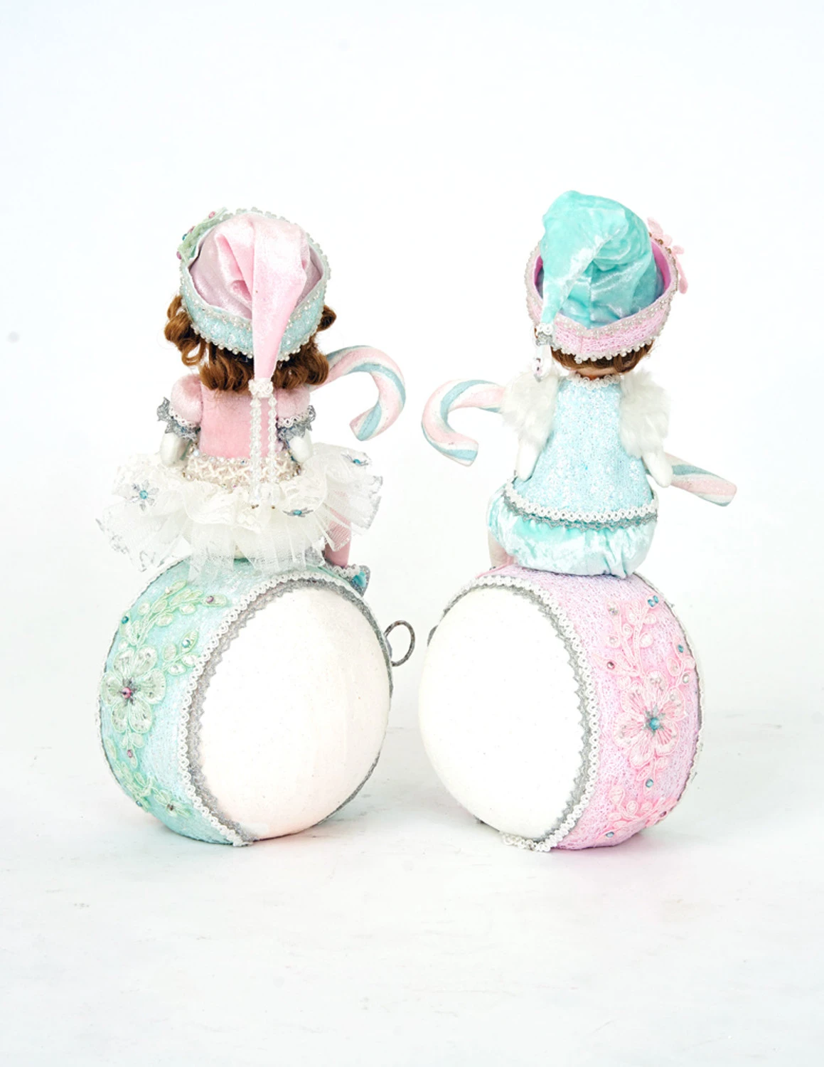 Katherine's Collection Frost And Tenderness Christmas Elves On Ornaments Set Of 2 28-228677 3 Katherine's Collection Frost And Tenderness Christmas Elves On Ornaments Set Of 2 28-228677 - Image 3