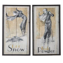 Raz 28" Vintage Ski Framed Wooden Christmas Wall Art 4144581 -Best Christmas Shop 4144581 26374.1647458140