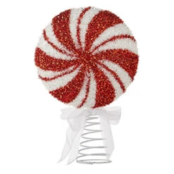 Raz 12" Peppermint Christmas Tree Topper 4216233 -Best Christmas Shop 4216233b 87001.1648737788