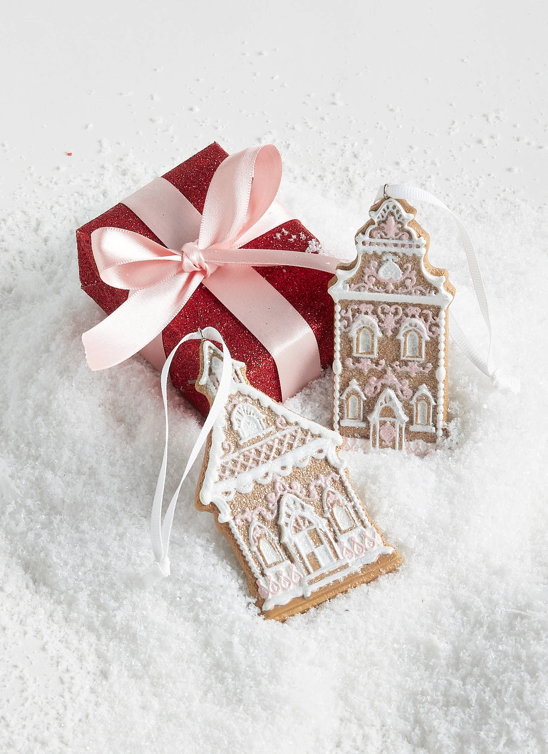Raz 4" Set Of 2 Gingerbread Church Christmas Ornament 4310202