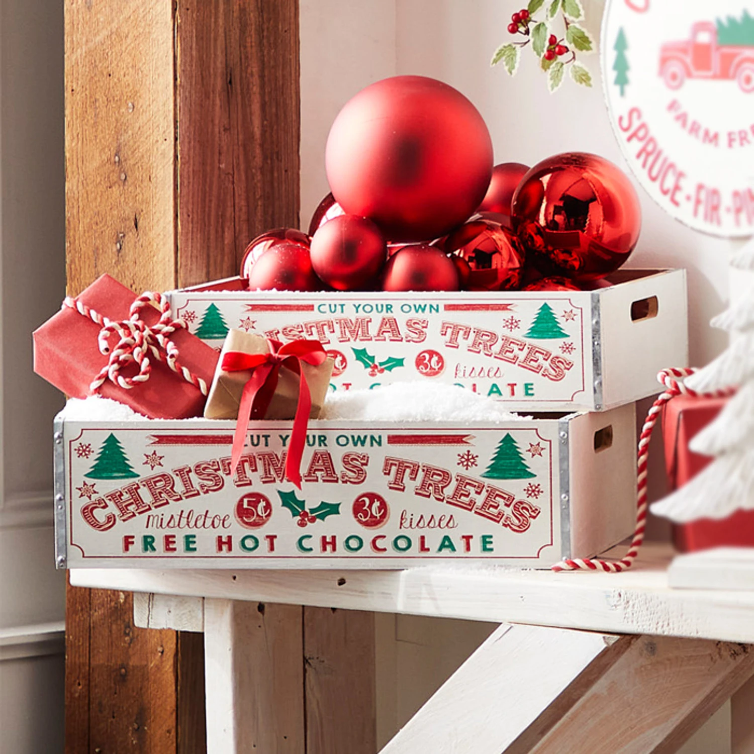 Raz Set Of 2 17.75" Christmas Tree Crates 4312378 1 Raz Set Of 2 17.75" Christmas Tree Crates 4312378