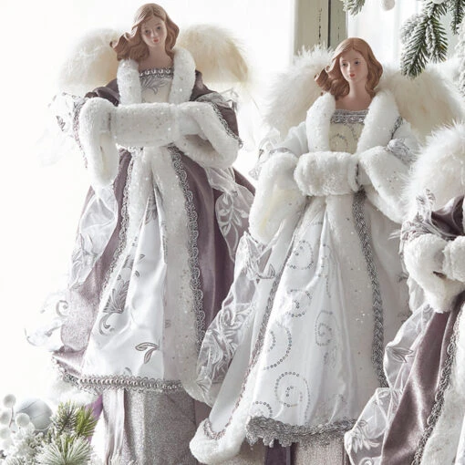 Raz 16" Angel Christmas Tree Topper Purple Or White 4315546