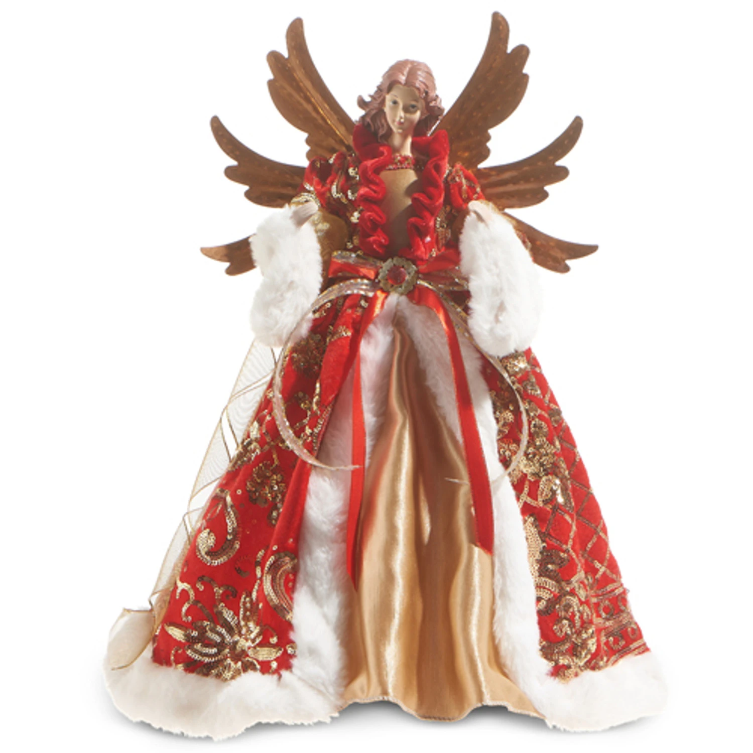 Raz 17.5" Red And Gold Angel Christmas Tree Topper 4315559 1 Raz 17.5" Red And Gold Angel Christmas Tree Topper 4315559