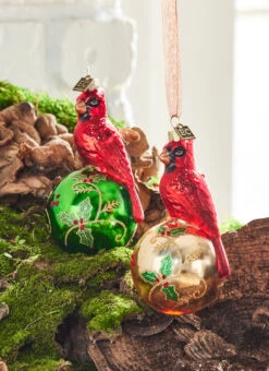 Raz Eric Cortina 5" Elegant Cardinal Glass Christmas Ornament 4353115