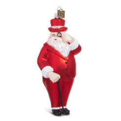 Raz Eric Cortina 5.5" Tuxedo Santa Glass Christmas Ornament 4353128
