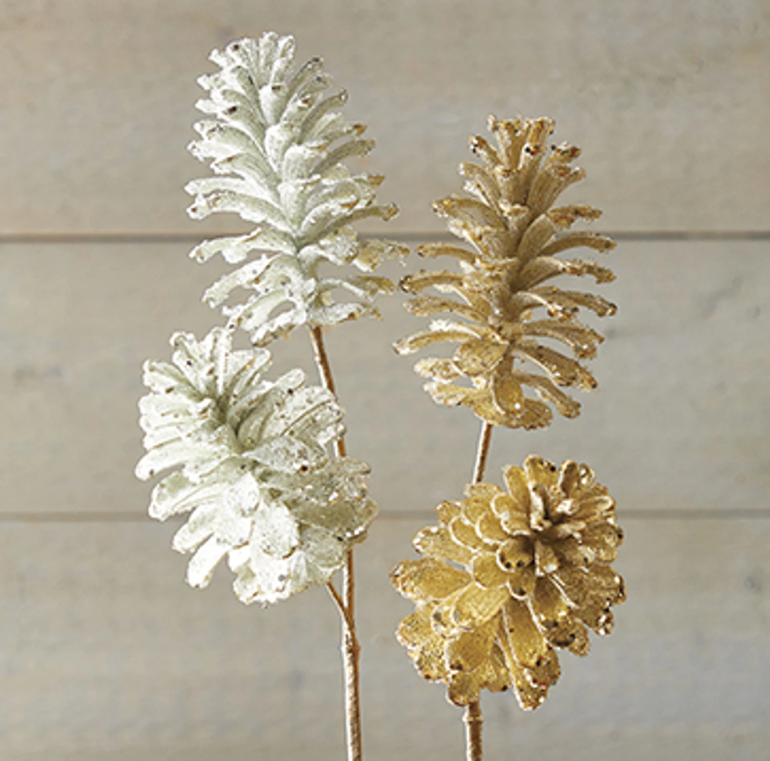 Raz 21.5" Beaded And Glittered Pinecone Stem Christmas Tree Spray F4106758 1 Raz 21.5" Beaded And Glittered Pinecone Stem Christmas Tree Spray F4106758