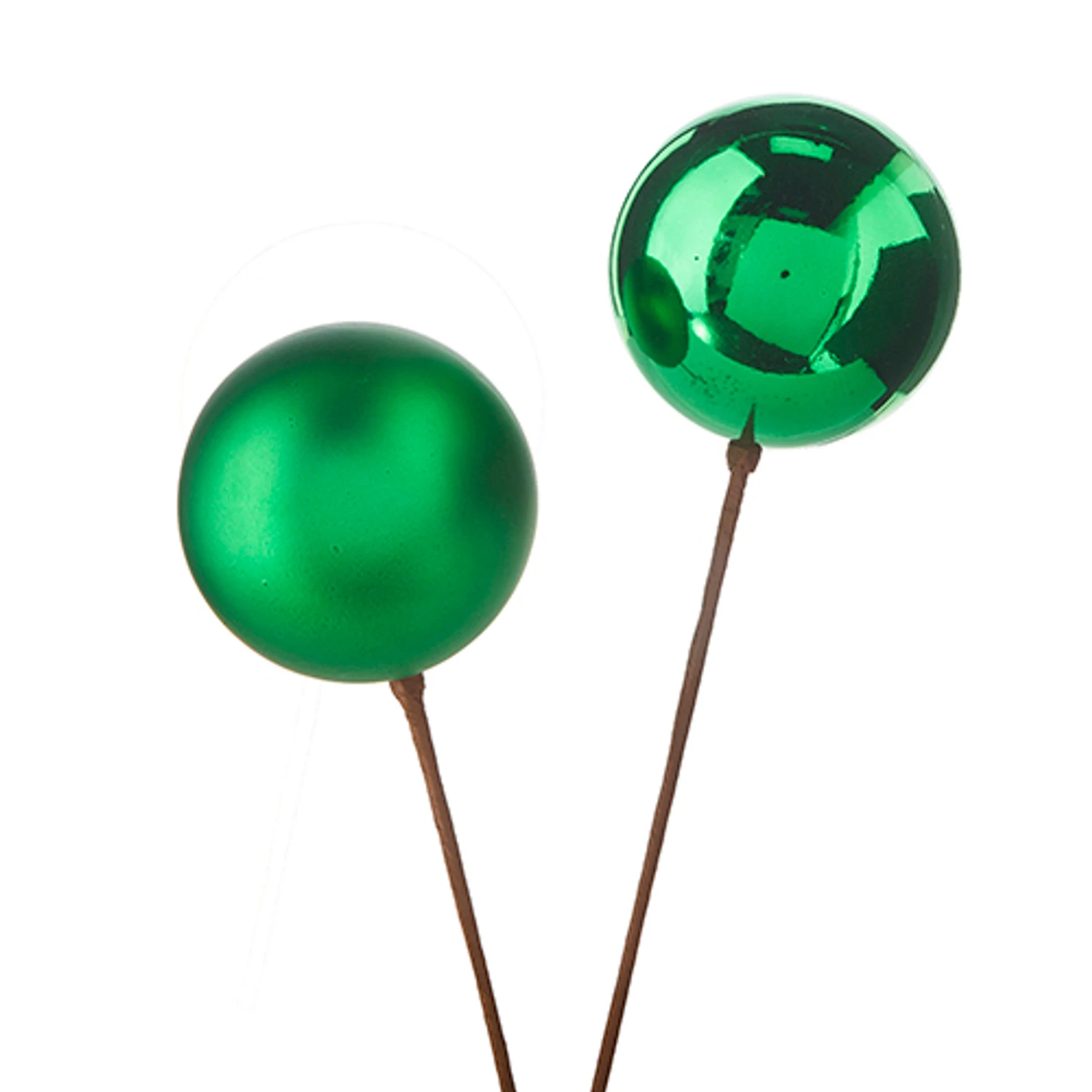 Raz 12" Set Of 2 Red, Gold, Silver Or Green Ball Ornament Christmas Tree Pick 4 Raz 12" Set Of 2 Red, Gold, Silver Or Green Ball Ornament Christmas Tree Pick - Image 4