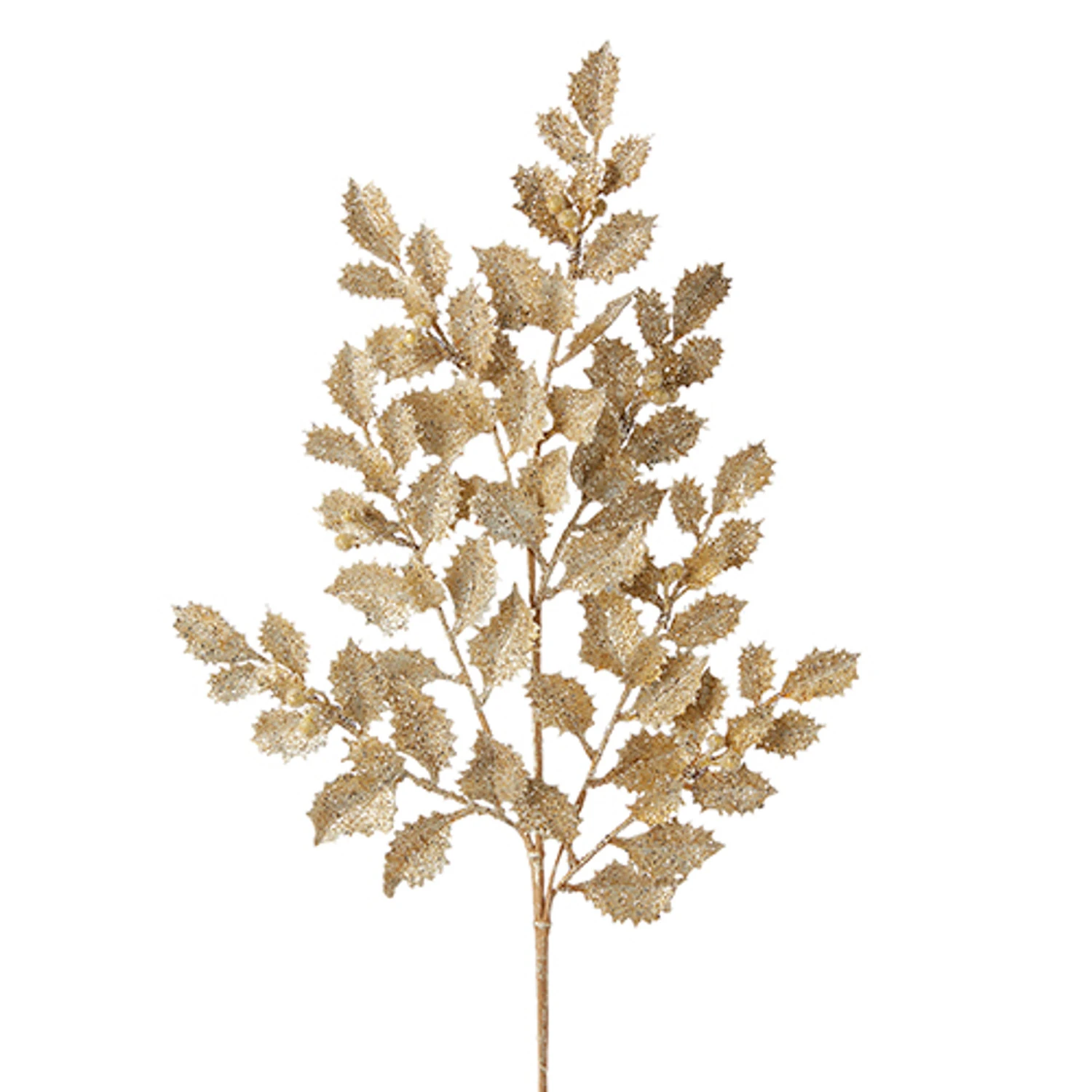 Raz 29" Gold Glittered Holly Christmas Tree Spray F4206767 2 Raz 29" Gold Glittered Holly Christmas Tree Spray F4206767 - Image 2