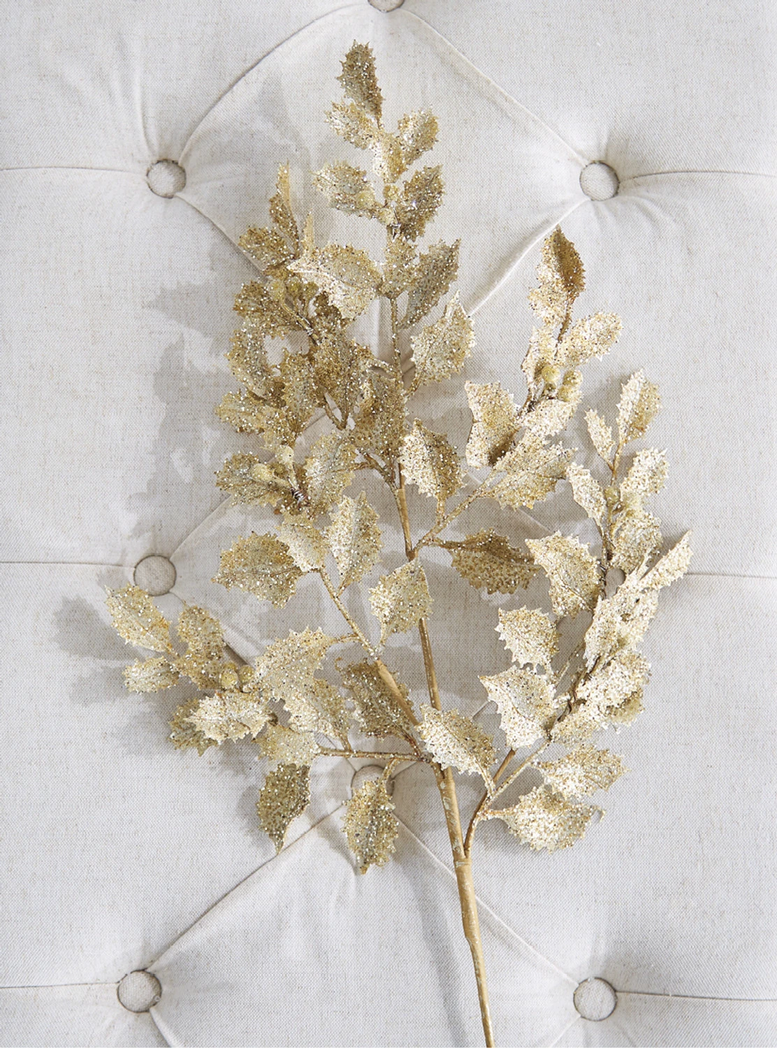 Raz 29" Gold Glittered Holly Christmas Tree Spray F4206767 1 Raz 29" Gold Glittered Holly Christmas Tree Spray F4206767