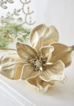 Raz 24" Iced Champagne Magnolia Stem Christmas Tree Spray F4206772