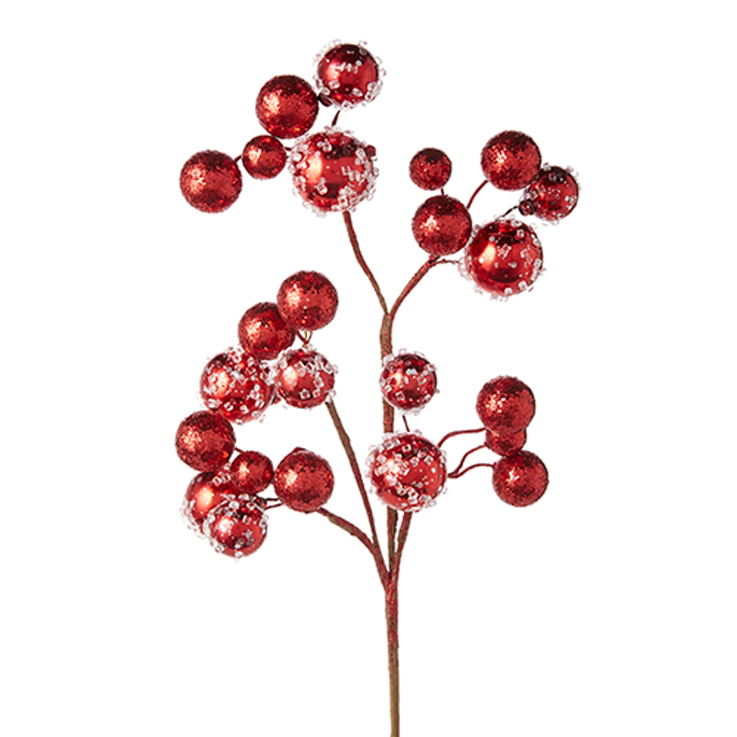 Raz 27" Red Iced Ball Christmas Tree Spray F4206873 2 Raz 27" Red Iced Ball Christmas Tree Spray F4206873 - Image 2