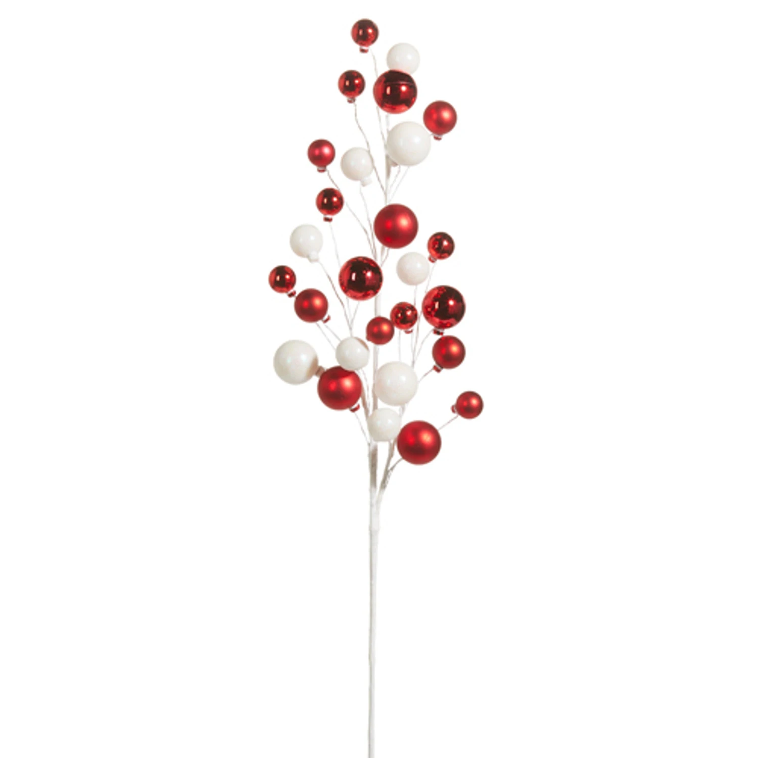 Raz 31" Red And White Ball Christmas Spray F4302305 1 Raz 31" Red And White Ball Christmas Spray F4302305
