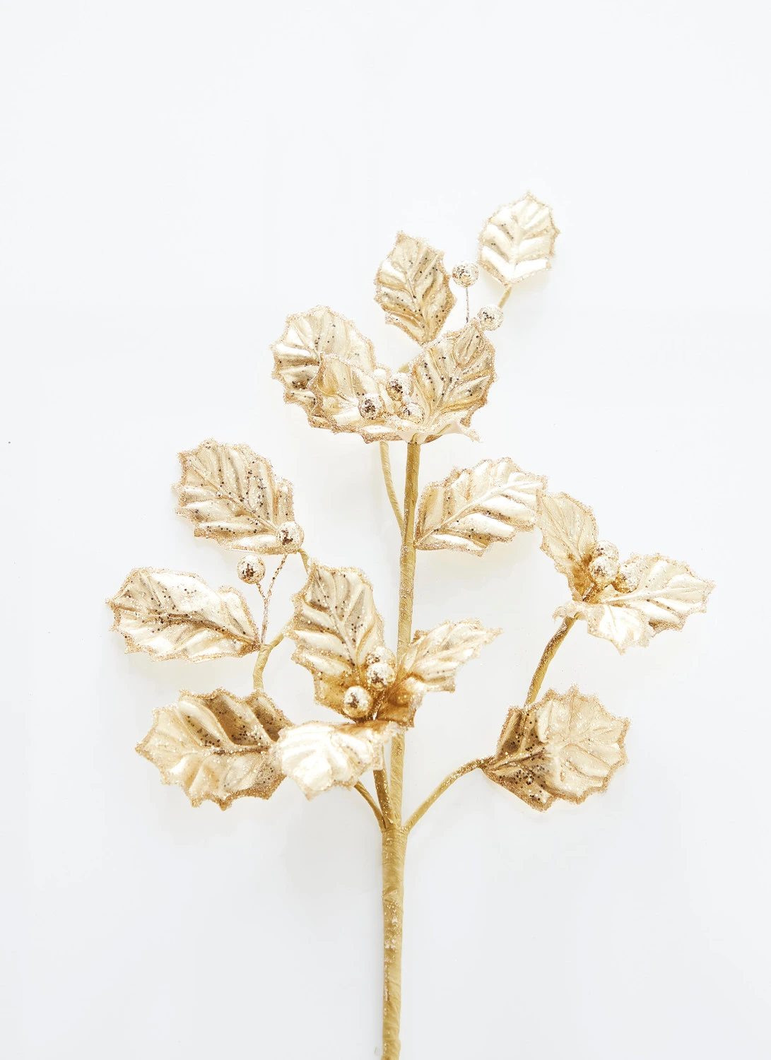 Raz 25.5" Gold Holly Christmas Tree Spray F4306749 1 Raz 25.5" Gold Holly Christmas Tree Spray F4306749