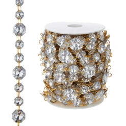 Raz 10 Yd Gold And Jewel Crystal Christmas Garland G4202292