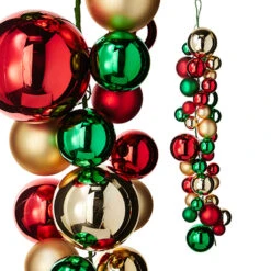 Raz 4' Red, Green, And Gold Ball Ornament Christmas Garland G4232726