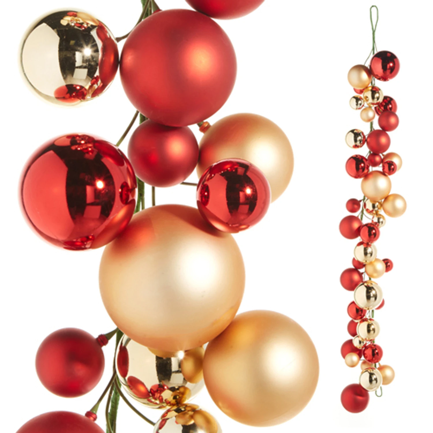 Raz 4' Red And Gold Ball Garland G4332702 1 Raz 4' Red And Gold Ball Garland G4332702