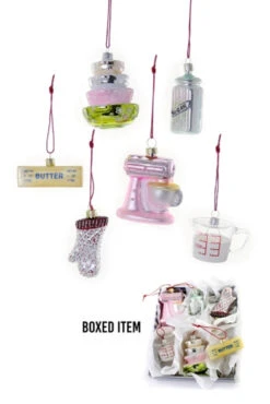 Cody Foster Set Of 6 Vintage Kitchen Items Glass Christmas Ornaments GO-6929