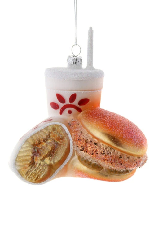 Cody Foster 5" Fast Food Chicken Sandwich Glass Christmas Ornament GO-8337 - Image 2