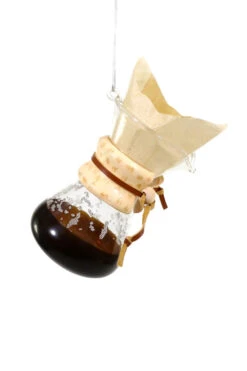 Cody Foster 4.5" Pour Over Coffee Maker Glass Christmas Ornament GO-8814