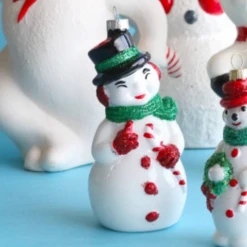 Cody Foster 5.5" Snowman Blow Mold Glass Christmas Ornament GO-8878