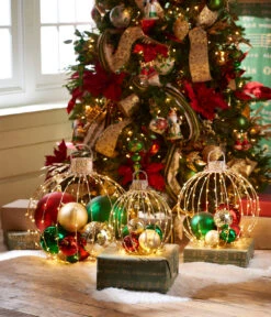 Raz 14", 19", Or 23.5" Large Gold Lighted Metal Frame Ornament Christmas Decoration