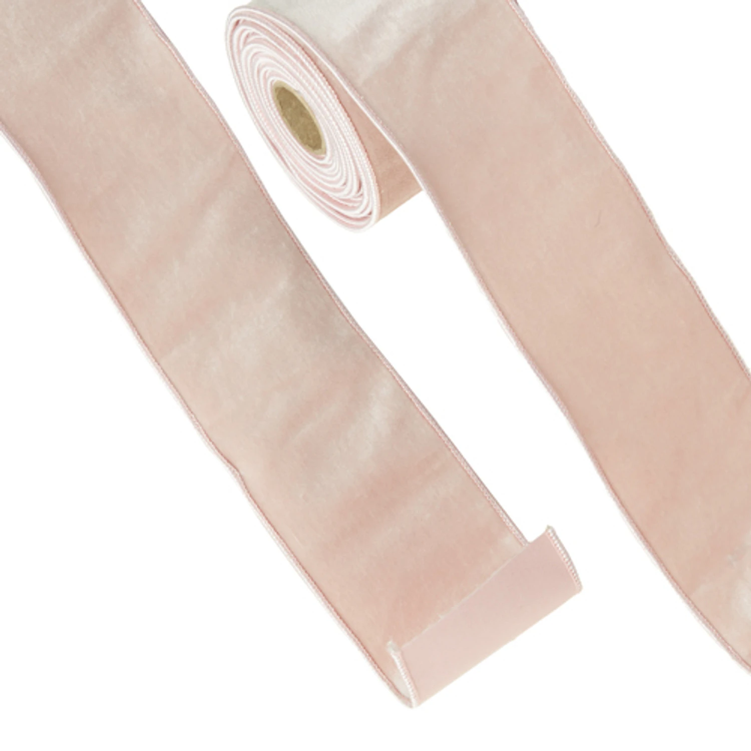 Raz 4" Pink Velvet Wired Christmas Ribbon R4371788 2 Raz 4" Pink Velvet Wired Christmas Ribbon R4371788 - Image 2