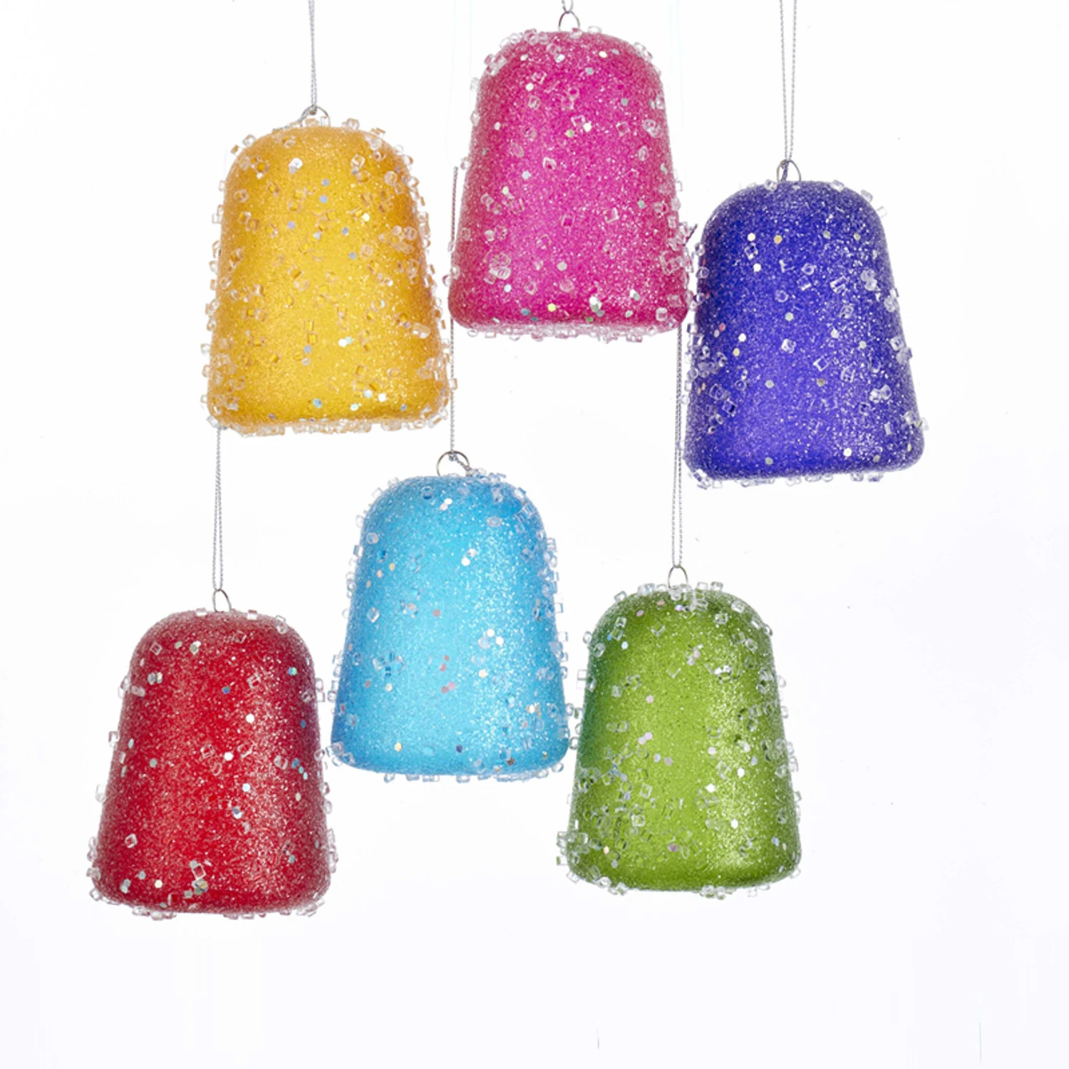 Kurt Adler Set Of 6 3.5" Multi Color Gum Drop Candy Christmas Ornament J8188 1 Kurt Adler Set Of 6 3.5" Multi Color Gum Drop Candy Christmas Ornament J8188