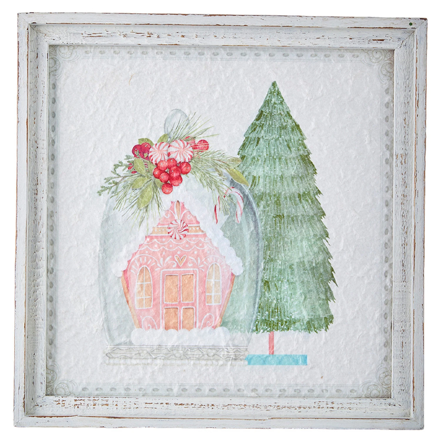 Raz 14" Peppermint Parlor Textured Paper Framed Christmas Wall Art 4159152 3 Raz 14" Peppermint Parlor Textured Paper Framed Christmas Wall Art 4159152 - Image 3