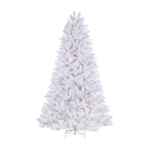Raz 7.5' Snake Light Flocked White Tinsel Christmas Tree T4152011 - Image 2