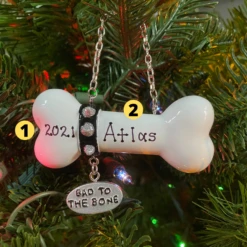 Bad To The Bone Dog Personalized Christmas Ornament OR1336-B