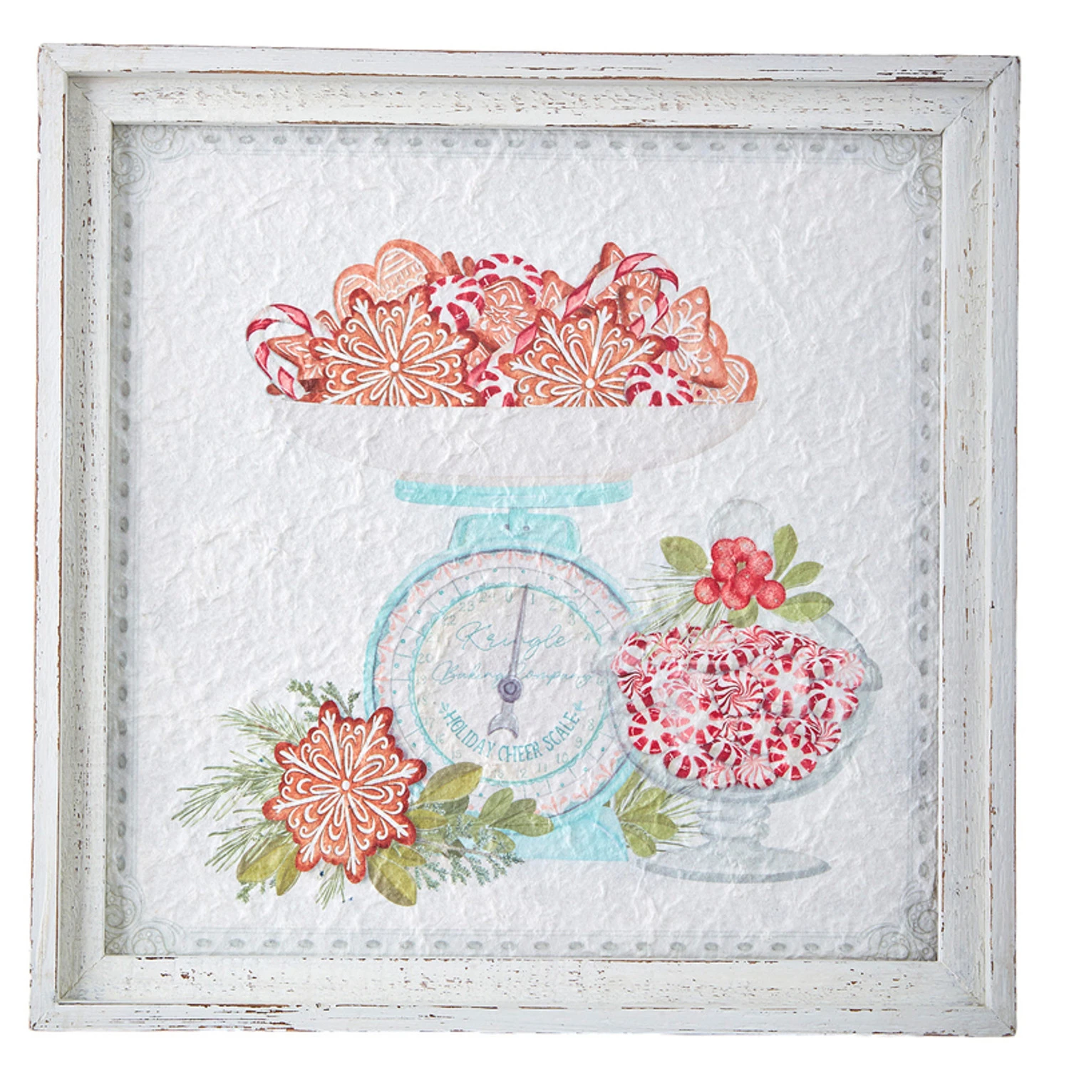 Raz 14" Peppermint Parlor Textured Paper Framed Christmas Wall Art 4159152 4 Raz 14" Peppermint Parlor Textured Paper Framed Christmas Wall Art 4159152 - Image 4