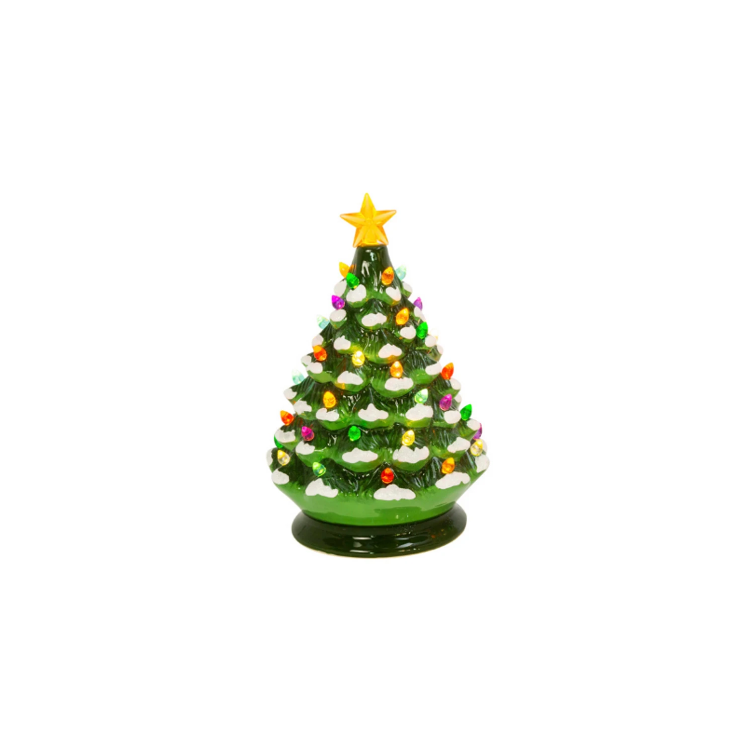 8" Battery Musical Lighted Green Or White Ceramic Christmas Tree Figure 2534190 2 8" Battery Musical Lighted Green Or White Ceramic Christmas Tree Figure 2534190 - Image 2
