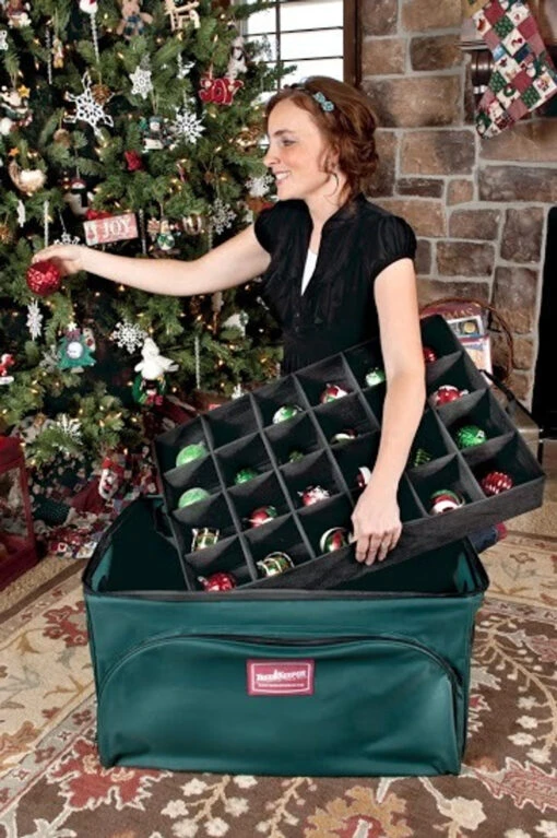 Tree Keeper 3 Tray Christmas Ornament Keeper Storage Bag With Front Pocket TK-10127 - Image 2