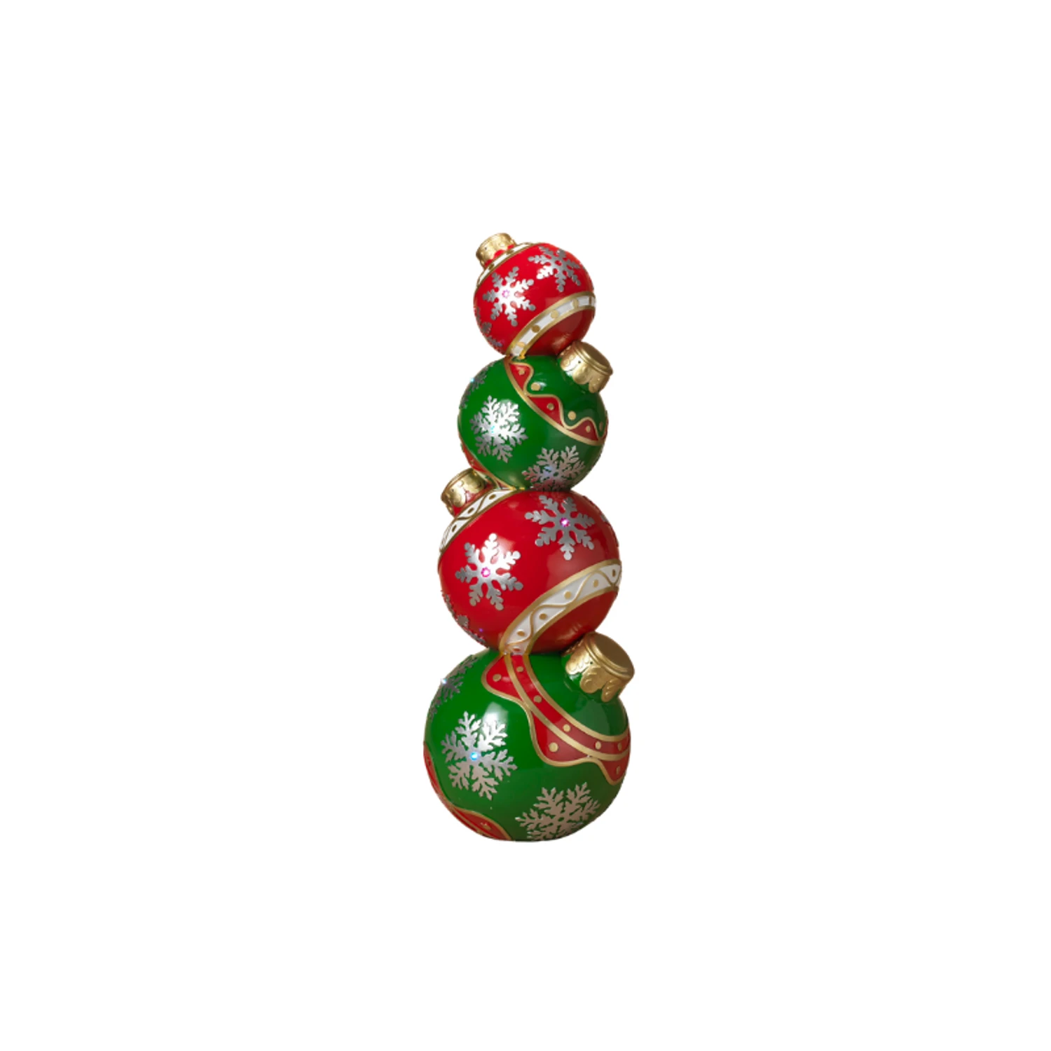 39.5" Battery Operated LED Lighted Red And Green Stacked Ornaments Christmas Decoration 2604390 1 39.5" Battery Operated LED Lighted Red And Green Stacked Ornaments Christmas Decoration 2604390