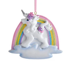 Kurt Adler 4.5" Unicorn And Rainbow Personalized Christmas Ornament W8457 -Best Christmas Shop apijcrfnw 89254.1646091869