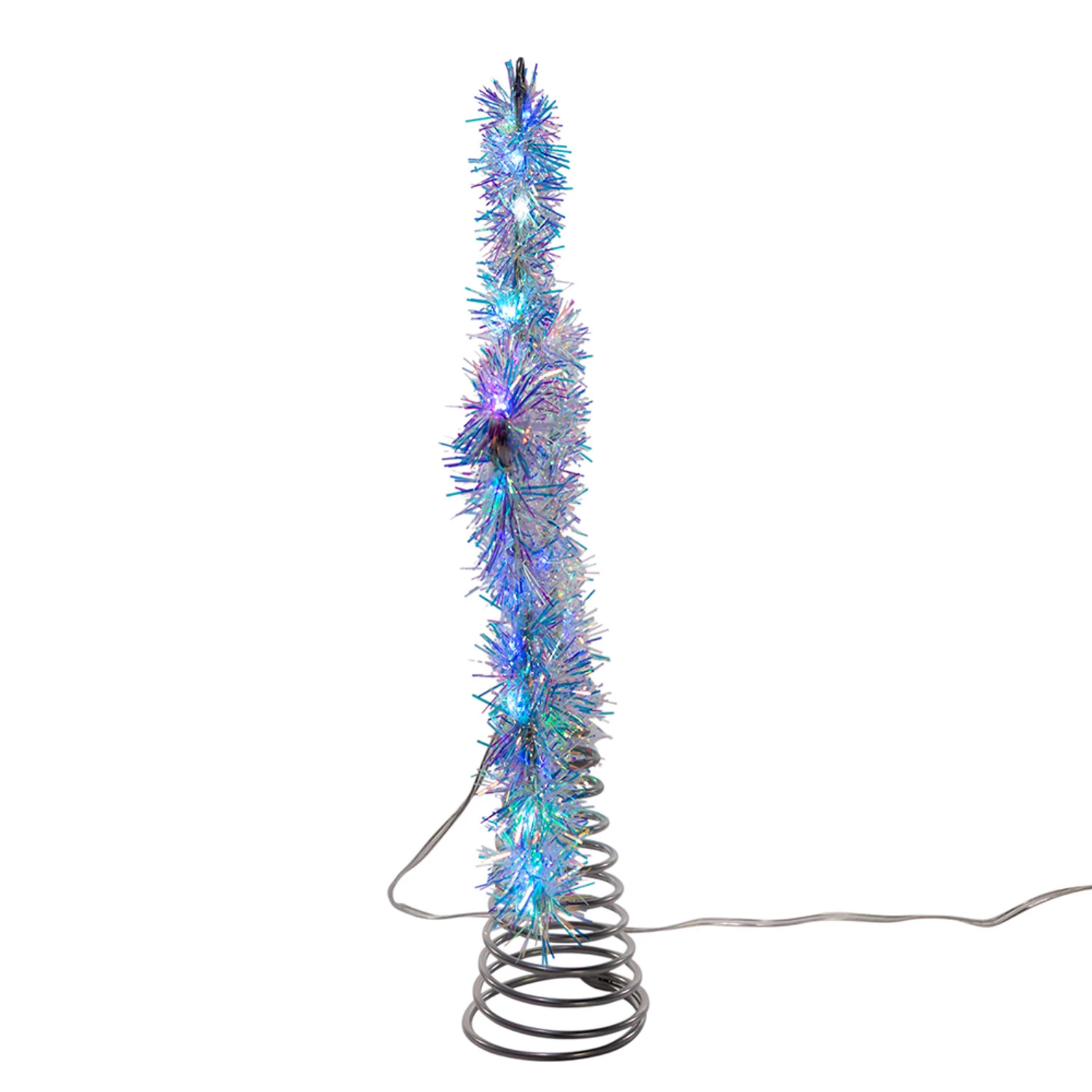 Kurt Adler 12.2" LED Lighted Silver Tinsel Star Christmas Tree Topper AD1022RGB 11 Kurt Adler 12.2" LED Lighted Silver Tinsel Star Christmas Tree Topper AD1022RGB - Image 11