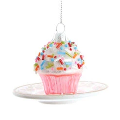 Kurt Adler 3.25" Pink Miniature Cake Glass Christmas Ornament C6374 -Best Christmas Shop apimdgolo 44056.1646091889