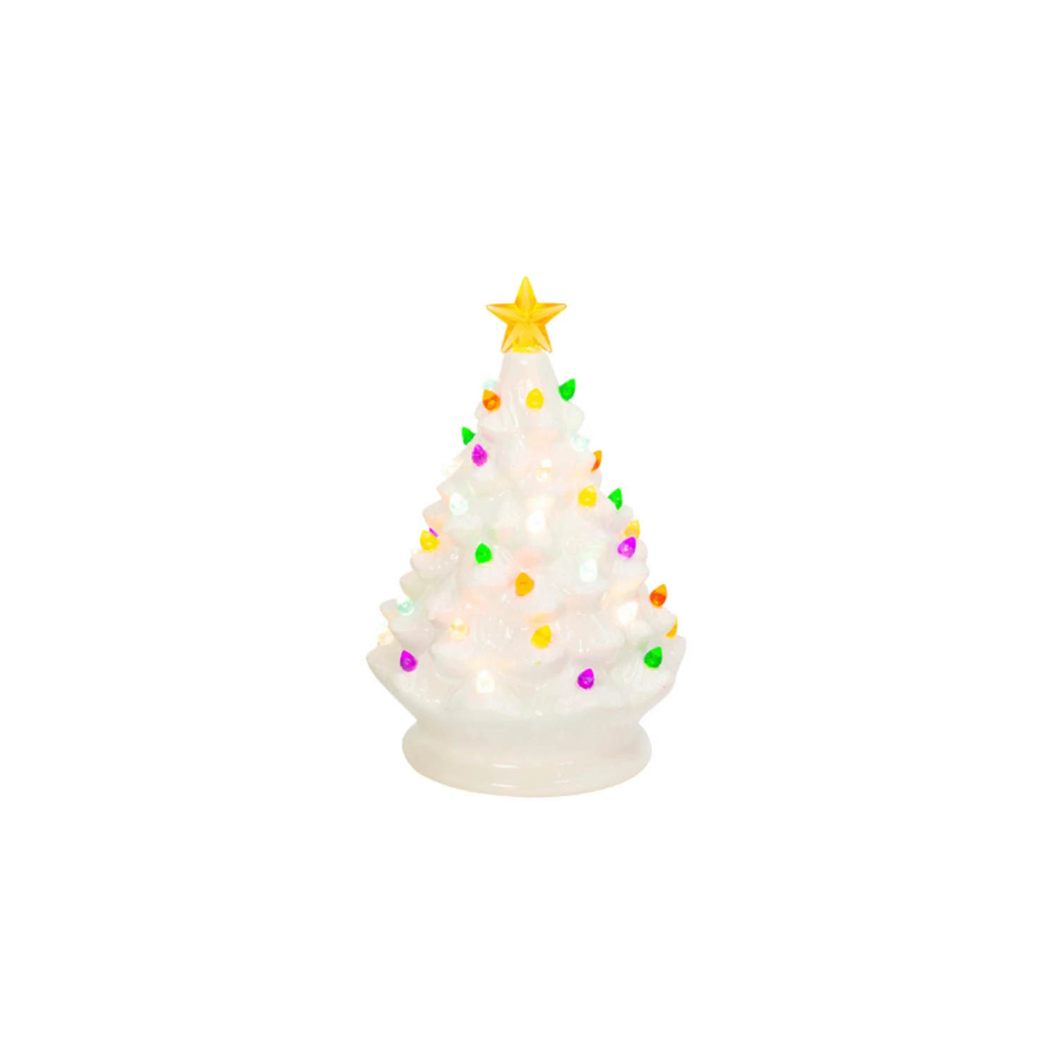 8" Battery Musical Lighted Green Or White Ceramic Christmas Tree Figure 2534190 3 8" Battery Musical Lighted Green Or White Ceramic Christmas Tree Figure 2534190 - Image 3