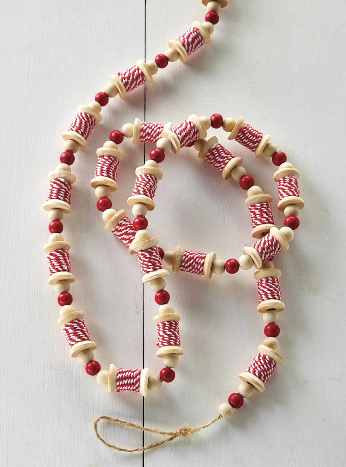 Raz 6' Red And White Spool Christmas Tree Garland G4116367 1 Raz 6' Red And White Spool Christmas Tree Garland G4116367
