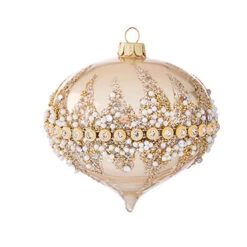 Raz 6" Gold Beaded Glass Christmas Ornament 4022874 7 Raz 6" Gold Beaded Glass Christmas Ornament 4022874 -Best Christmas Shop apio92cyc 30977.1646091885
