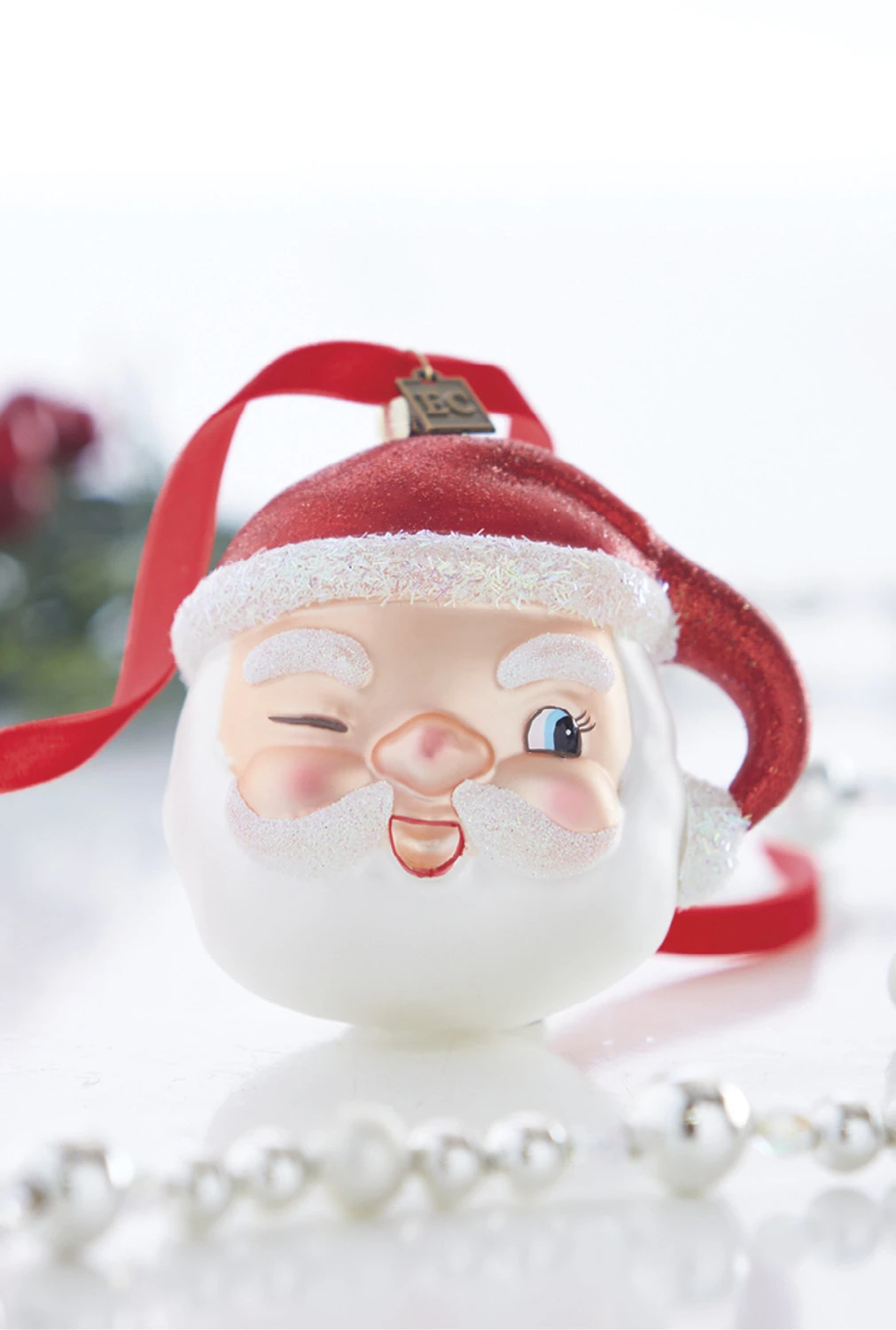 Raz 4" Eric Cortina Winking Santa Glass Christmas Ornament 4053132 1 Raz 4" Eric Cortina Winking Santa Glass Christmas Ornament 4053132