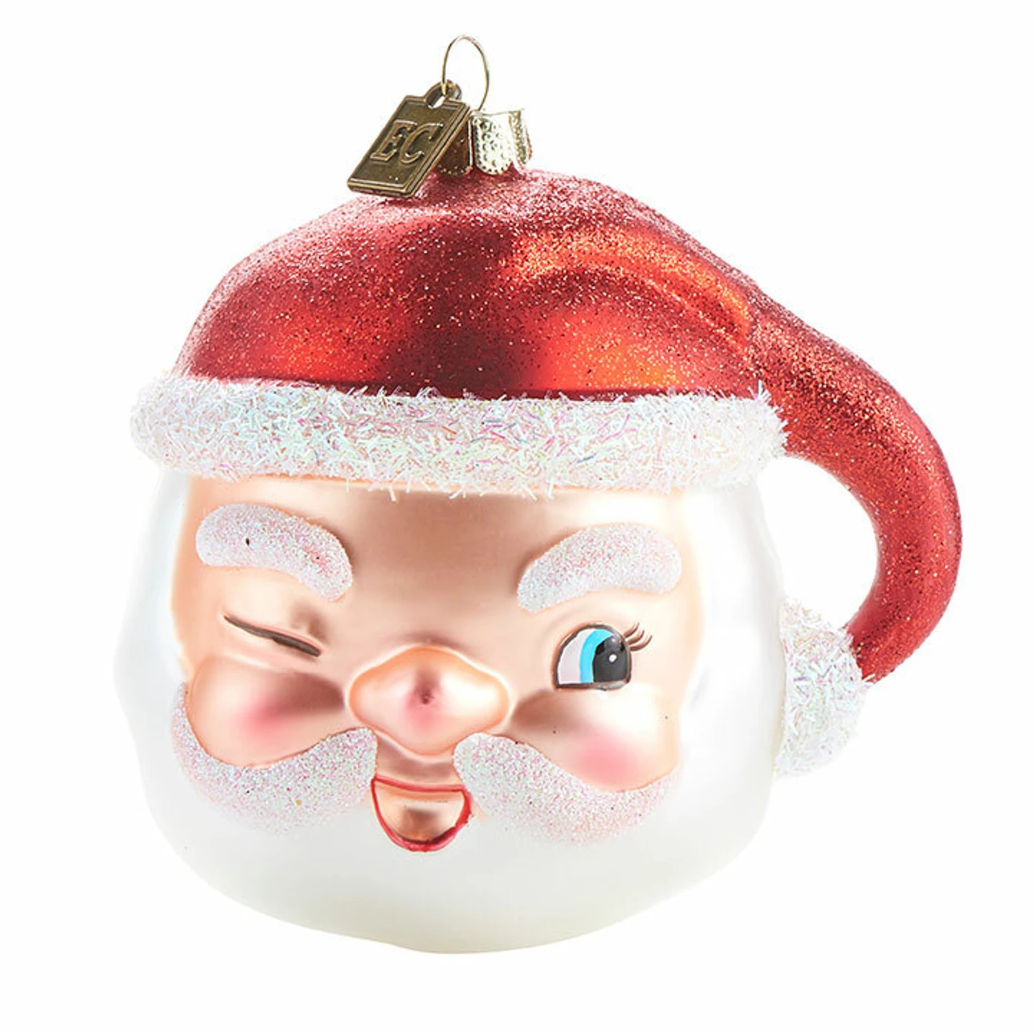 Raz 4" Eric Cortina Winking Santa Glass Christmas Ornament 4053132 2 Raz 4" Eric Cortina Winking Santa Glass Christmas Ornament 4053132 - Image 2