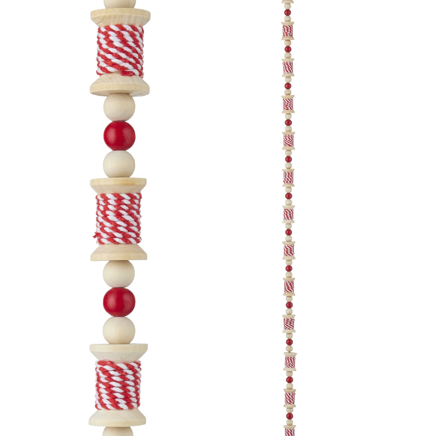 Raz 6' Red And White Spool Christmas Tree Garland G4116367 2 Raz 6' Red And White Spool Christmas Tree Garland G4116367 - Image 2