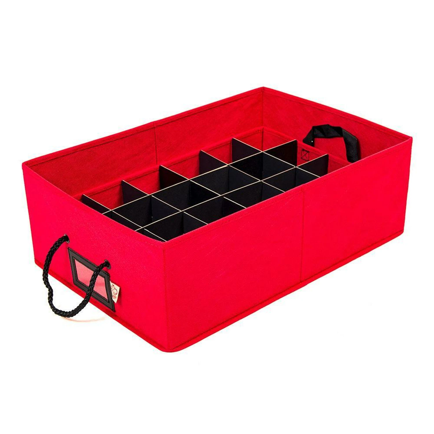 Santa's Bags Red 2 Tray Lid Top Christmas Ornament Storage SB-10453-RED 2 Santa's Bags Red 2 Tray Lid Top Christmas Ornament Storage SB-10453-RED - Image 2