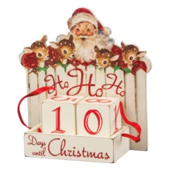 7" Primitives By Kathy Ho Ho Ho Wooden Christmas Countdown Blocks 32277