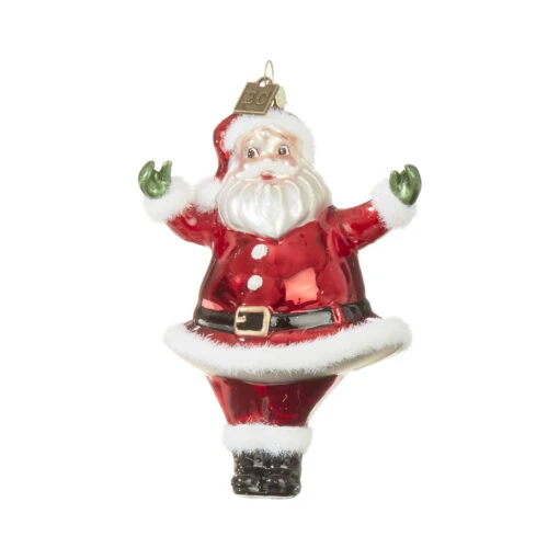 Raz Eric Cortina 4.75" Or 7.5" Large Retro Santa Glass Christmas Ornament - Image 2