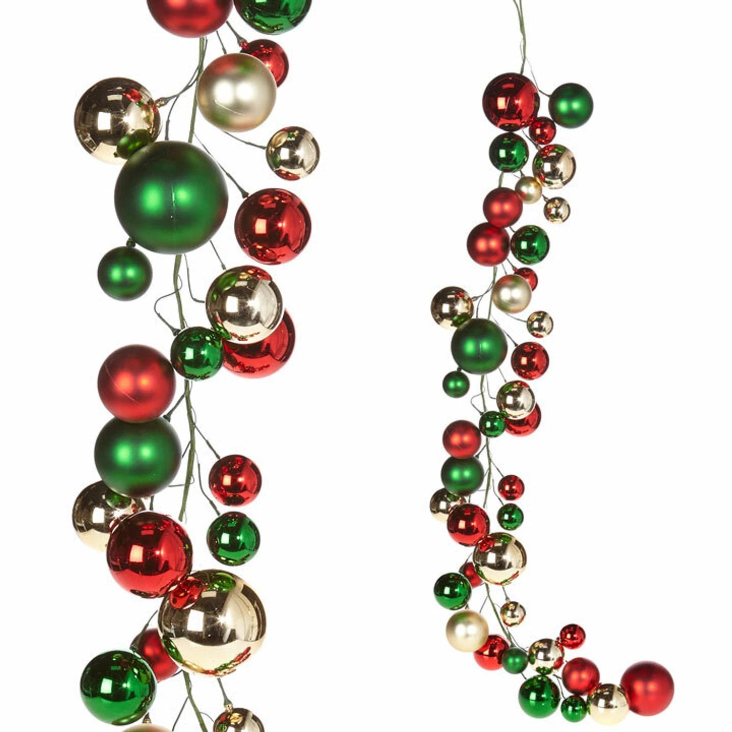 Raz 4' Red, Gold, And Green Ball Christmas Garland G3832768 1 Raz 4' Red, Gold, And Green Ball Christmas Garland G3832768