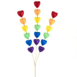 Kurt Adler 29.5" Rainbow Pride Glittered Heart Christmas Tree Spray C4932